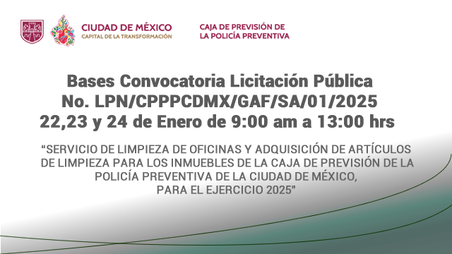 Bases Licitación Pública No. LPN/CPPPCDMX/GAF/SA/01/2025