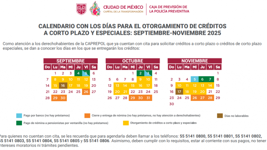 Calendario Créditos