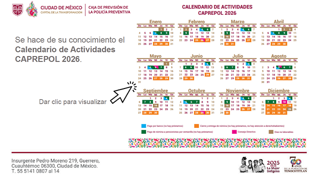 Calendario de Actividades 2026